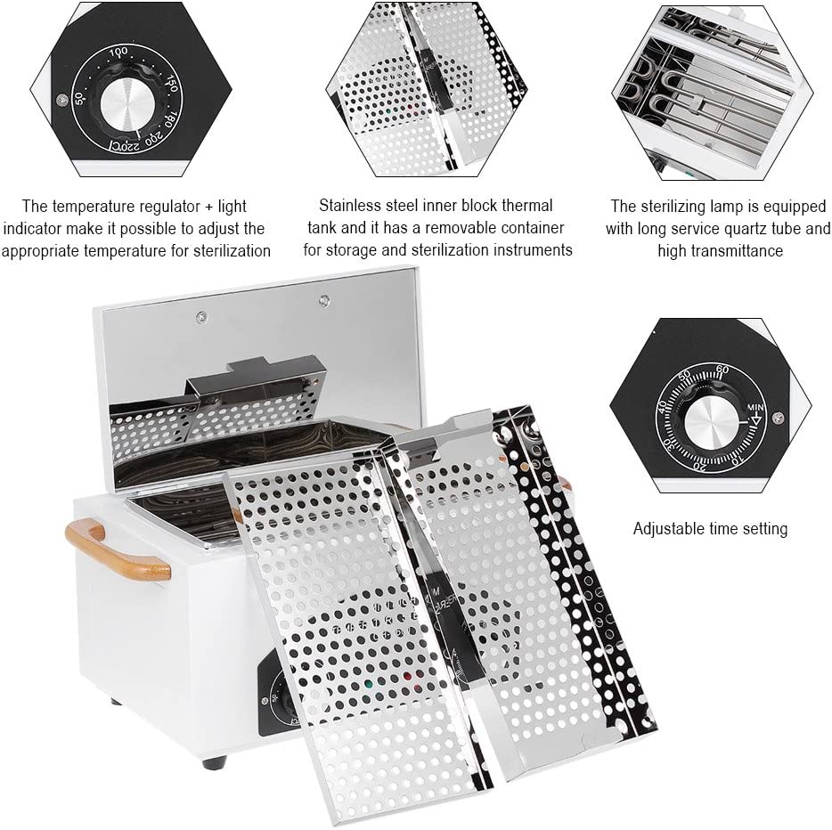High Temperature Metal Tool Cleaning Box, 110V 300W 1.5L with Timer Manicure Pedicure SPA Salon Barber Equipment for Sundry Beauty Hair Nail Metal Tools with Handle - Image 7